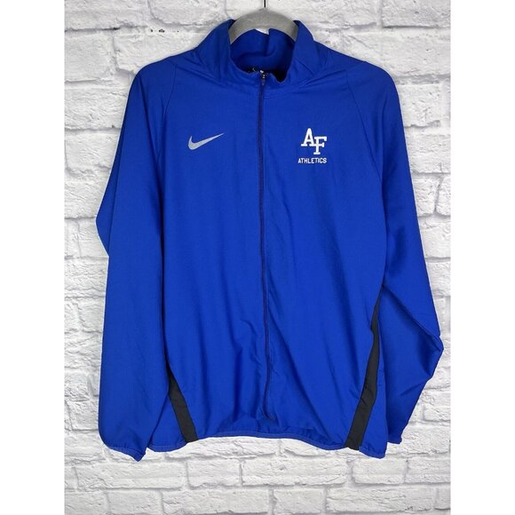 NIKE Men's Blue Air Force Athletics Embroidered Full Zip Jacket Large - Picture 1 of 5